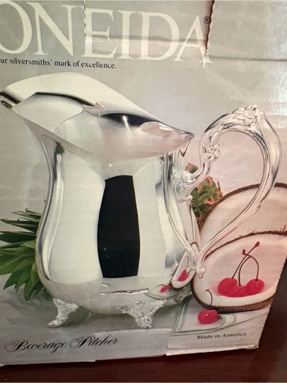 Vintage Oneida Silver Plated Pitcher or Vase with box.